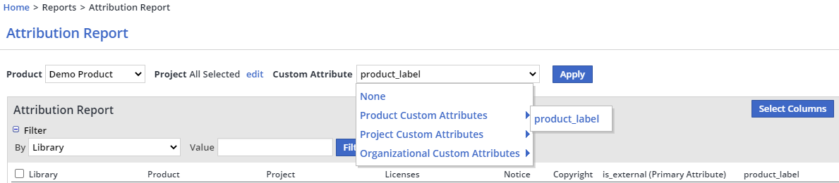 Attribution Report- select attribute.PNG